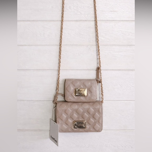 bebe Handbags - bebe Ivory Quilted Crossbody/Shoulder Bag + Matching Wallet 2-Piece Set NWT